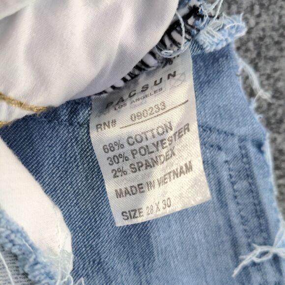 Pacsun Women's Active Stretch Skinniest Cut Off Jean Shorts Blue Size 28 - Picture 13 of 13